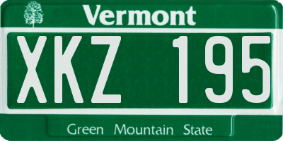 VT license plate XKZ195