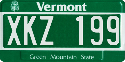VT license plate XKZ199