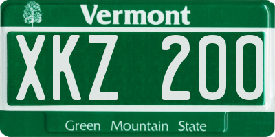VT license plate XKZ200