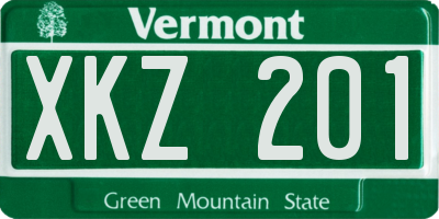 VT license plate XKZ201
