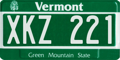 VT license plate XKZ221