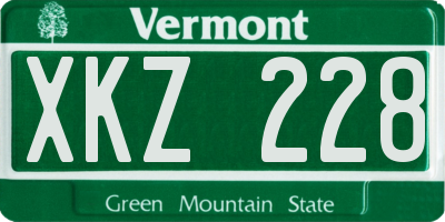 VT license plate XKZ228