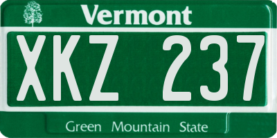 VT license plate XKZ237