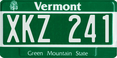 VT license plate XKZ241