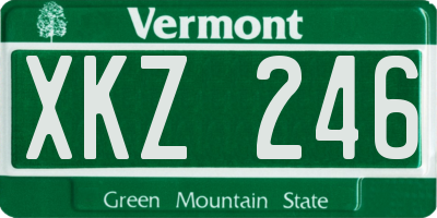 VT license plate XKZ246