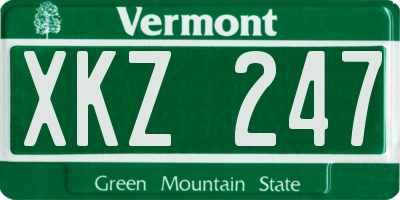 VT license plate XKZ247