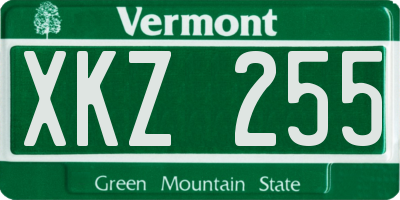 VT license plate XKZ255