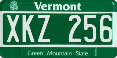 VT license plate XKZ256
