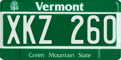 VT license plate XKZ260