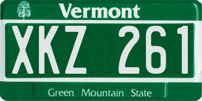 VT license plate XKZ261