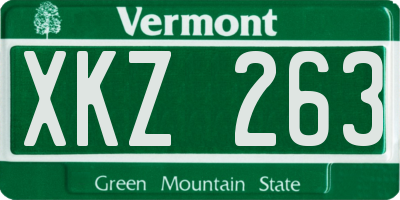VT license plate XKZ263