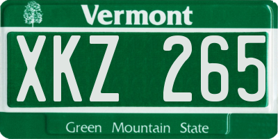 VT license plate XKZ265