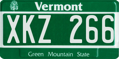 VT license plate XKZ266