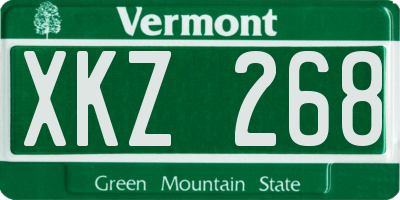 VT license plate XKZ268