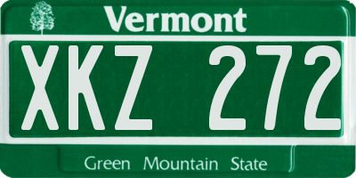 VT license plate XKZ272