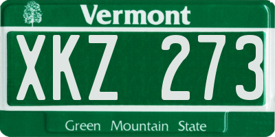 VT license plate XKZ273