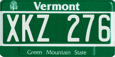 VT license plate XKZ276