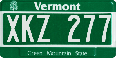 VT license plate XKZ277