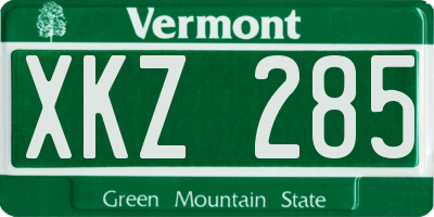 VT license plate XKZ285