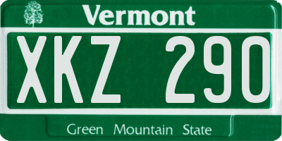 VT license plate XKZ290