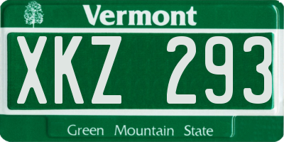VT license plate XKZ293