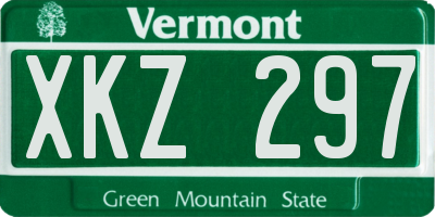 VT license plate XKZ297