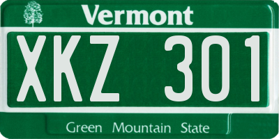 VT license plate XKZ301