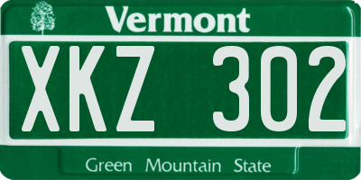 VT license plate XKZ302