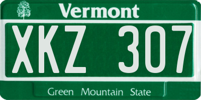 VT license plate XKZ307