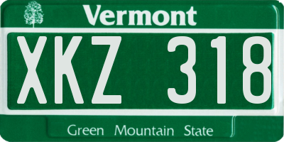 VT license plate XKZ318
