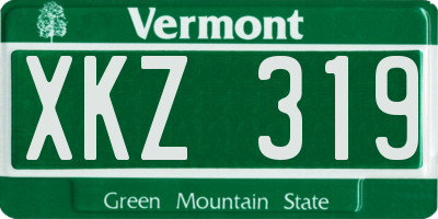 VT license plate XKZ319