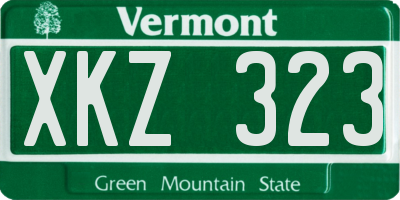 VT license plate XKZ323