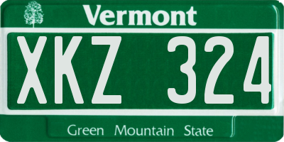 VT license plate XKZ324