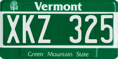 VT license plate XKZ325