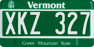 VT license plate XKZ327