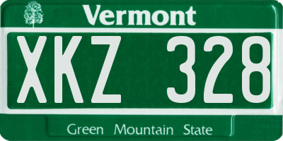 VT license plate XKZ328