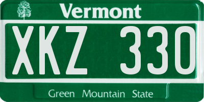 VT license plate XKZ330