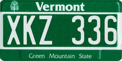 VT license plate XKZ336