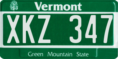VT license plate XKZ347