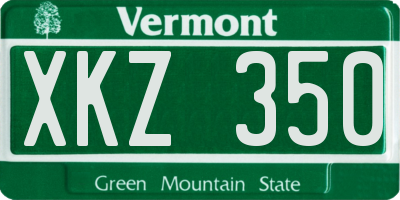 VT license plate XKZ350
