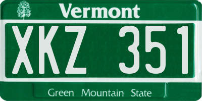 VT license plate XKZ351