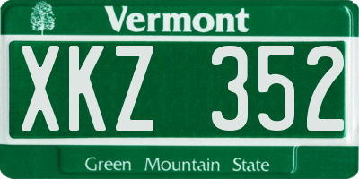 VT license plate XKZ352