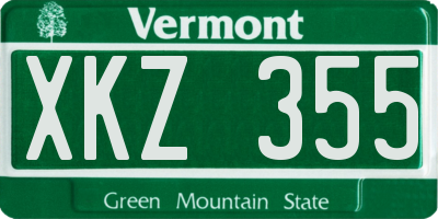 VT license plate XKZ355