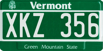 VT license plate XKZ356