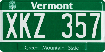 VT license plate XKZ357