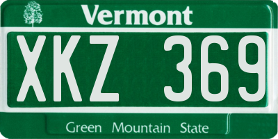 VT license plate XKZ369