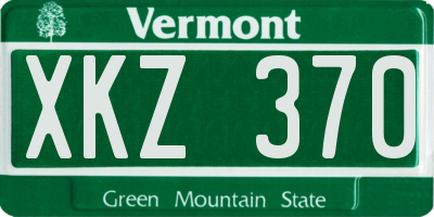 VT license plate XKZ370
