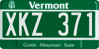 VT license plate XKZ371