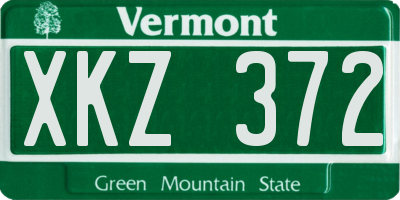 VT license plate XKZ372
