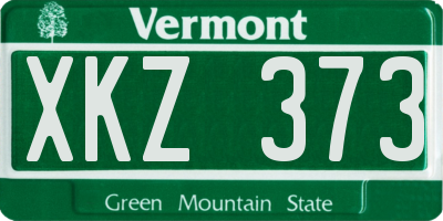 VT license plate XKZ373